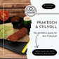 Frühstücksbrettchen oval - 4er Set mit Saftrille und Eierbecher